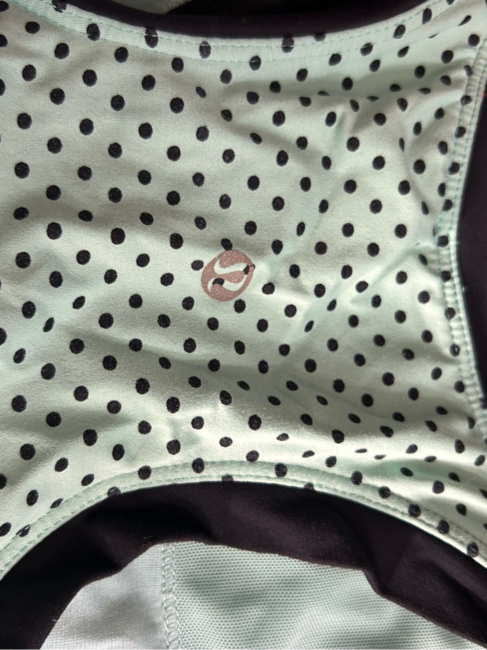 lululemon athletica Mint Green Polka Dot Tank Top with Black Accents
